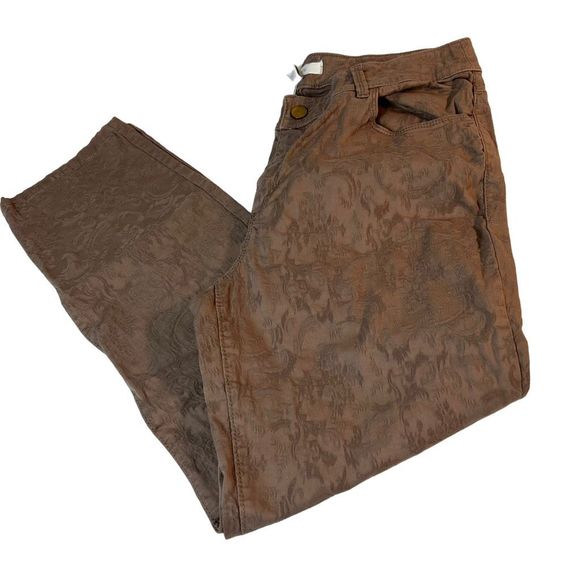 Chico’s Women’s Dark Taupe / Brown Muted Brocade Pants Chico’s Size 1 (8-10) - Picture 11 of 11